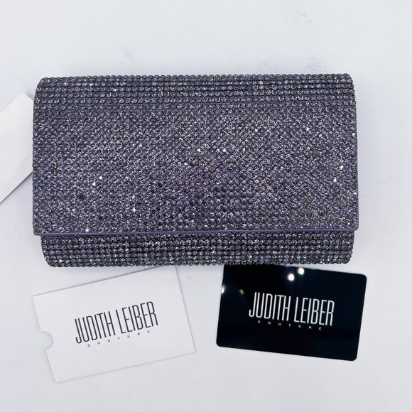 Judith Leiber Handbags - Judith Leiber Fizzoni Plum Crystal Clutch